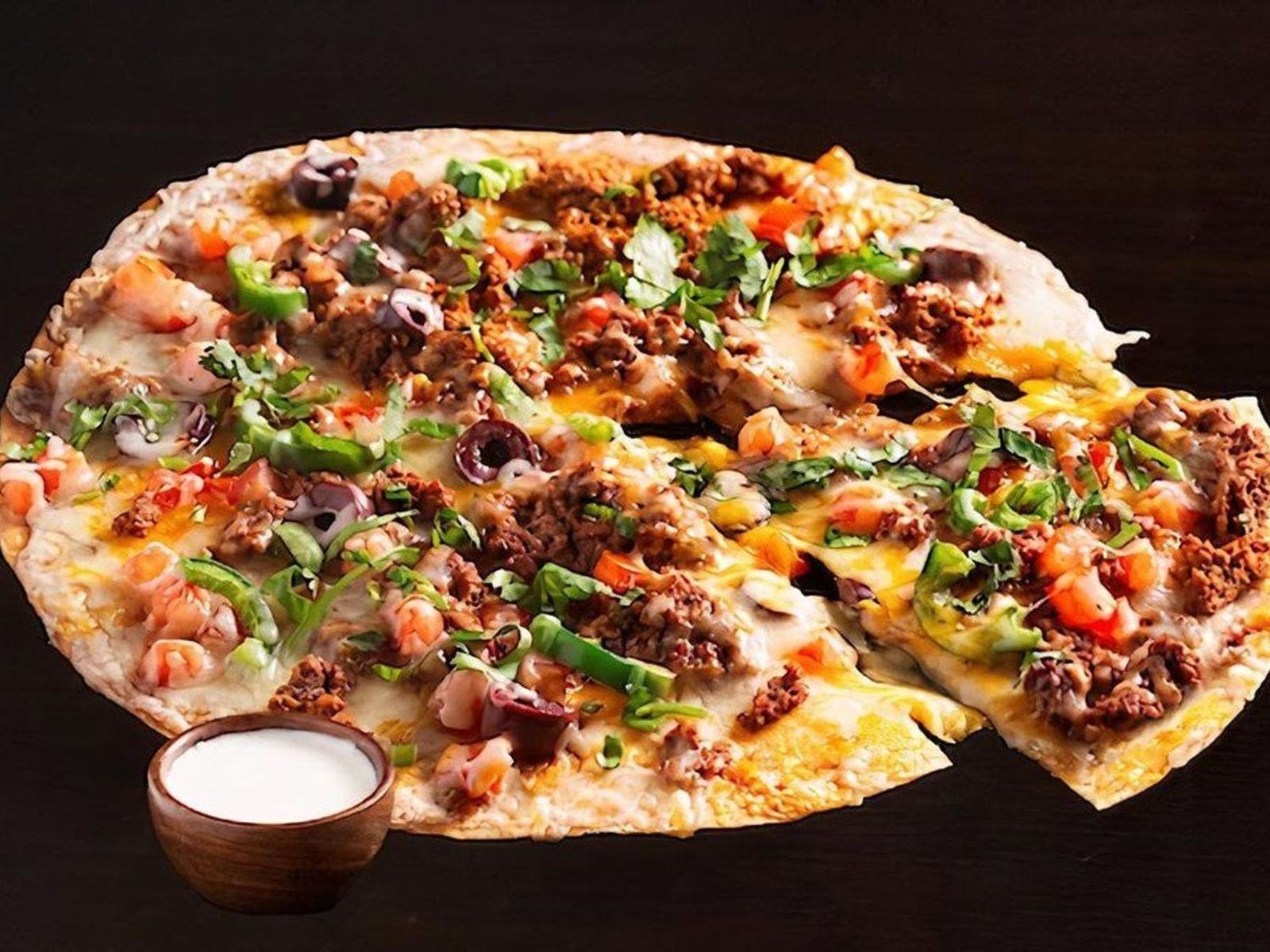 Order Meat Mexican Pizza ~ food online from El Fresco Mexican Grill store, Centreville on bringmethat.com