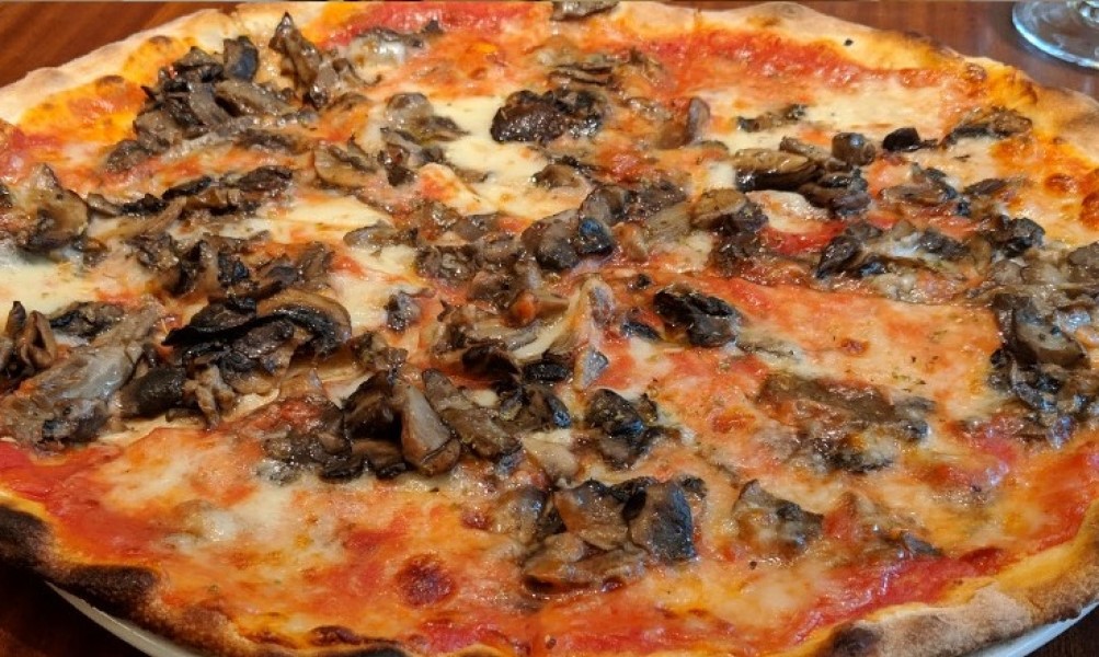 Order 32 Porcini e Grana Pizza food online from Andiamo Pizzaria store, Chicago on bringmethat.com