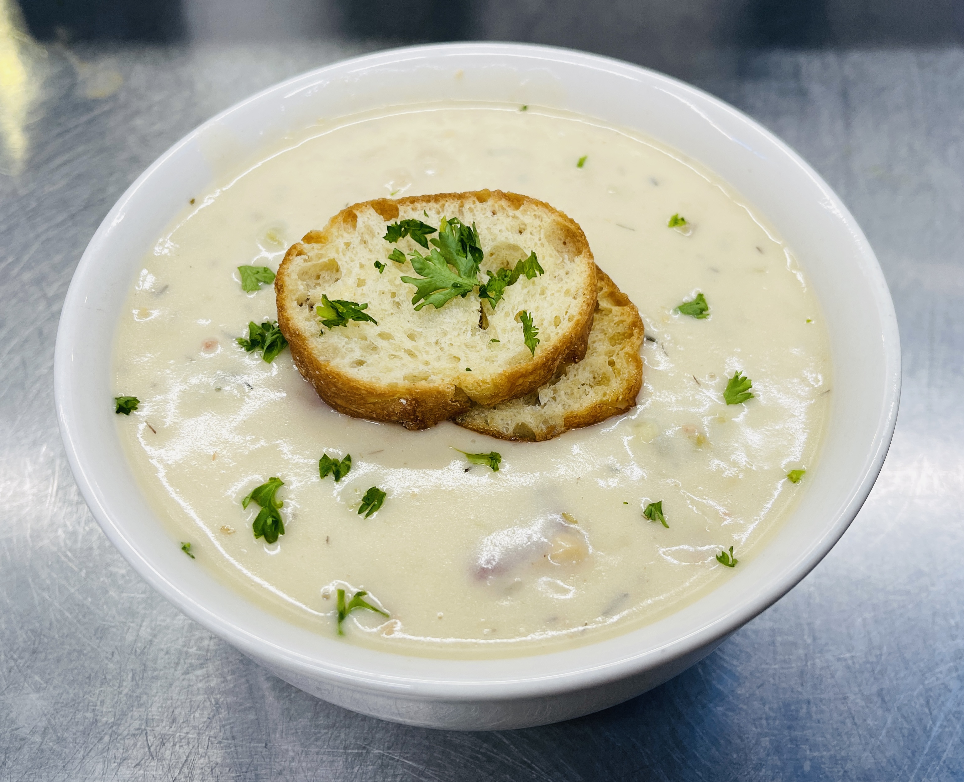 Order Clam Chowder food online from Marica Seafood Restaurant store, Oakland on bringmethat.com