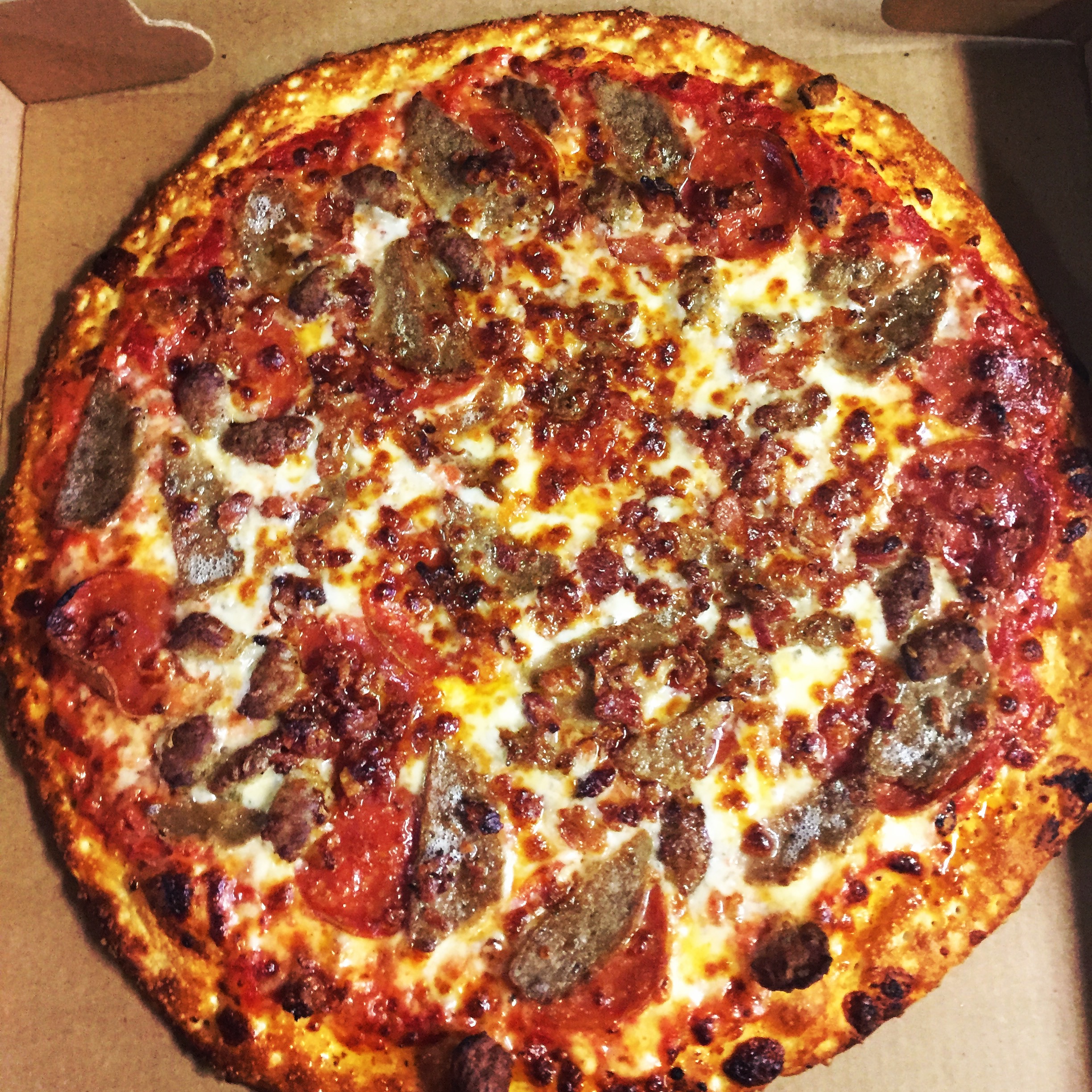 Order Meat Lovers Gourmet Pizza food online from Ronzio Pizza & Subs store, Warwick on bringmethat.com