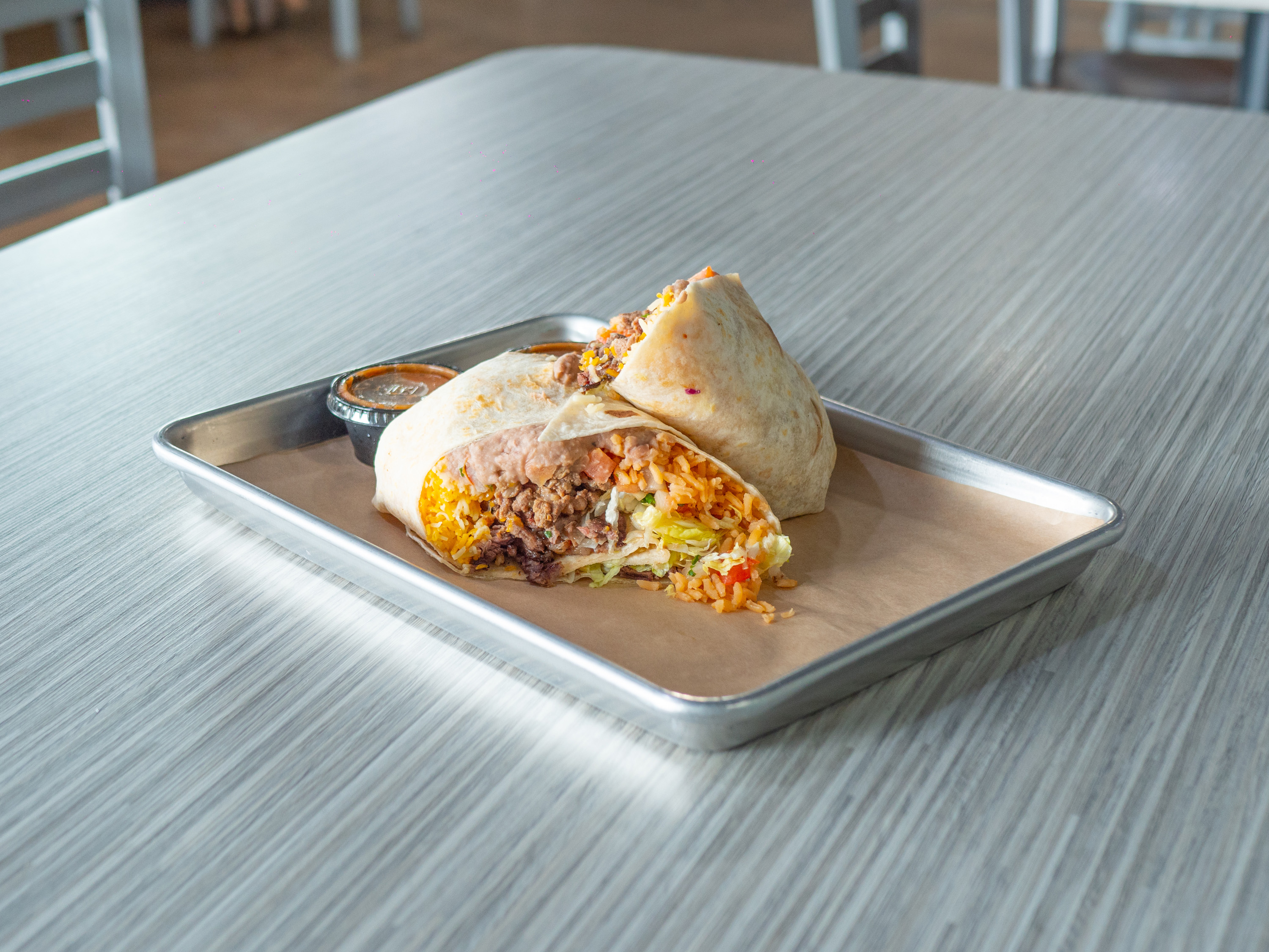 Order Carne Asada Burrito food online from OC Burgers store, Fort Worth on bringmethat.com