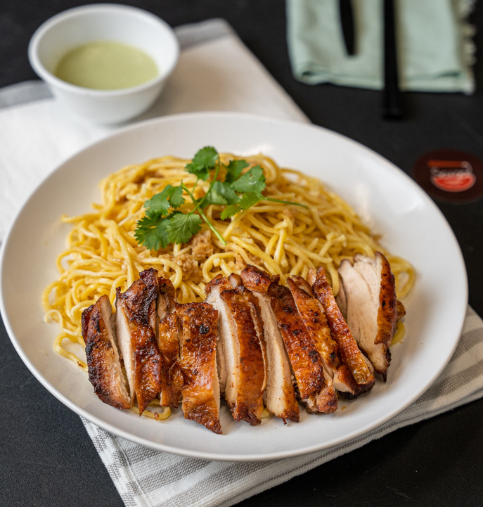Order Garlic Noodles with BBQ Chicken food online from Saiga store, Irvine on bringmethat.com