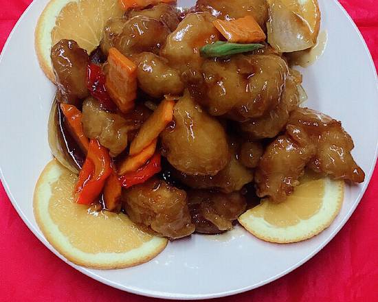Order Orange Chicken food online from Lam's Pearl City store, ROSEVILLE on bringmethat.com