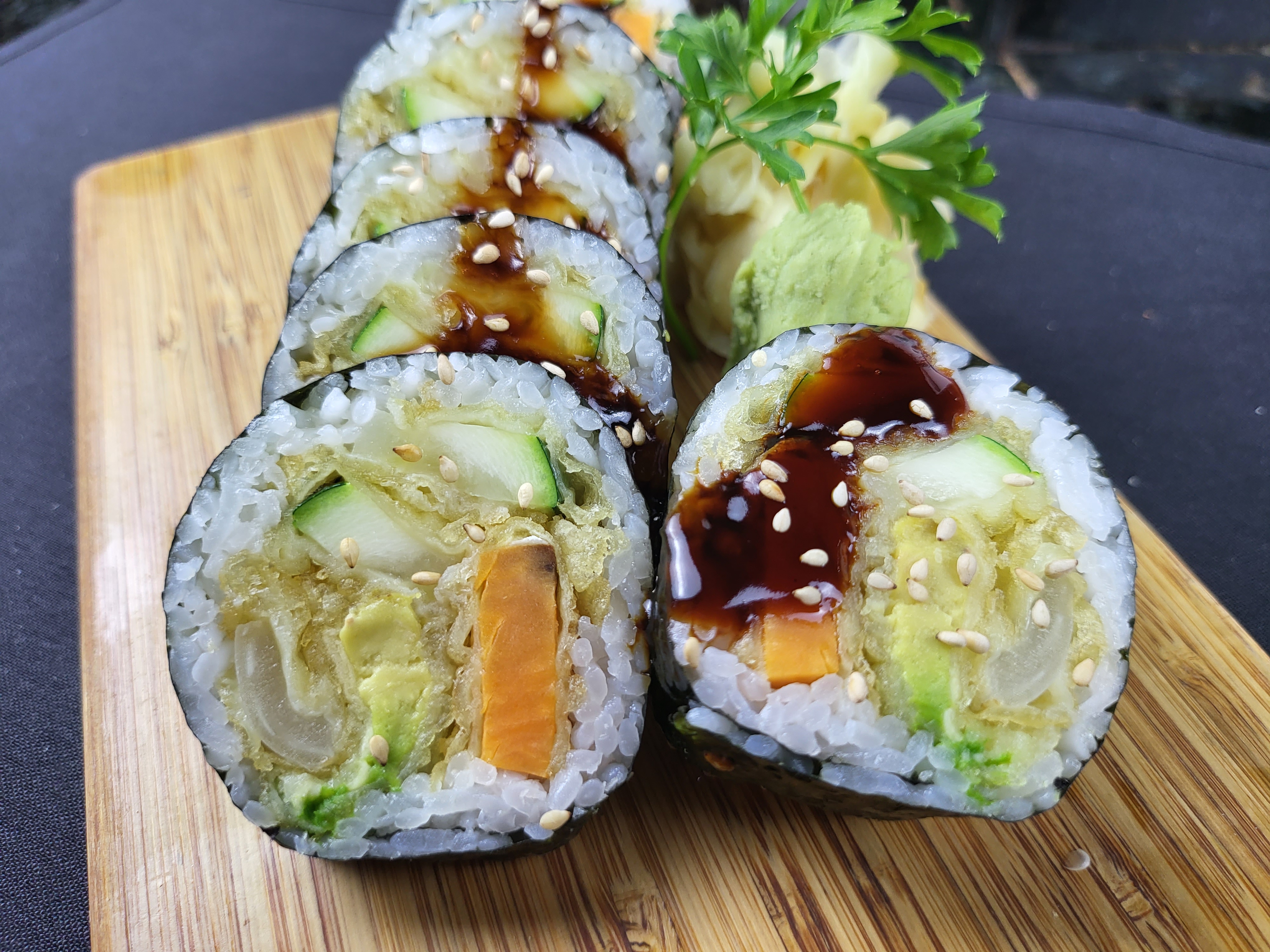 Order Veggie Tempura Roll food online from Kaze Sushi & Hibachi store, Mesquite on bringmethat.com
