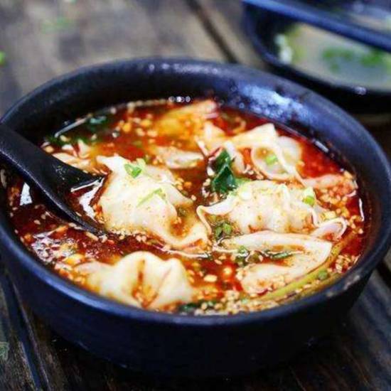 Order Pork Wonton in Chili Oil红油抄手 food online from Chuanyu Fusion store, Oklahoma City on bringmethat.com