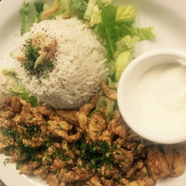 Order Chicken Shawarma Plate food online from Petra Middle Eastern Cuisine store, Livermore on bringmethat.com