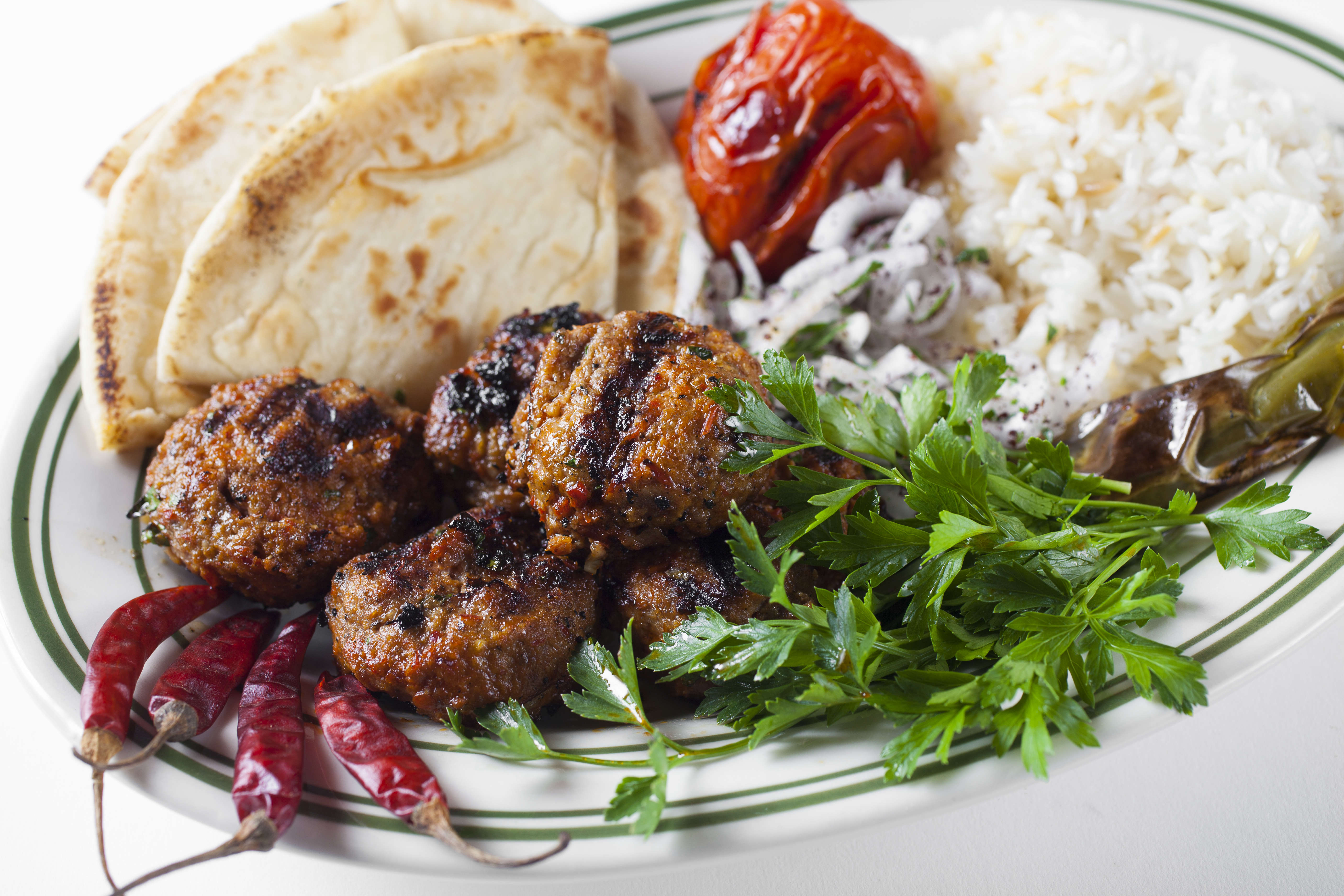 Order Spicy Kofta 2 pieces  food online from Mr. Kebap store, Fountain Valley on bringmethat.com