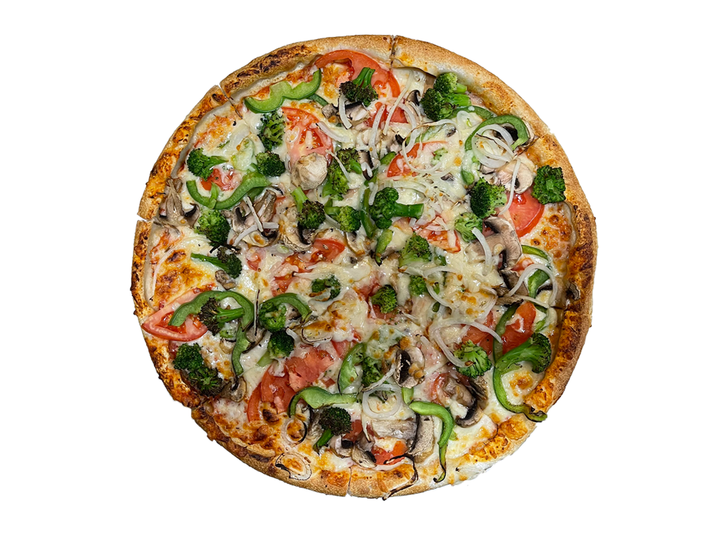 Order Lando's Veggie Pizza food online from Land of Pizza Inc store, South Boston on bringmethat.com