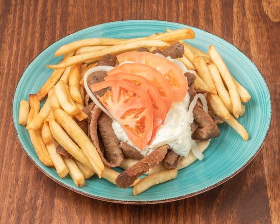 Order Gyros Sandwich with Fries food online from George's Gyros Spot store, CHESTERTON on bringmethat.com
