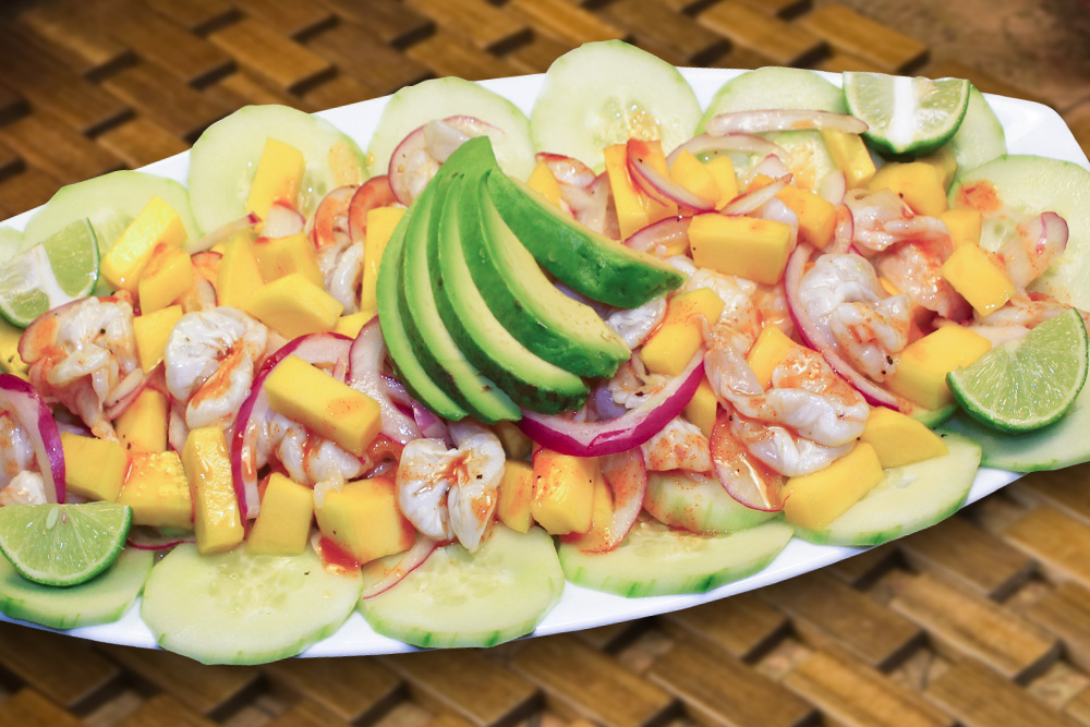 Order Chalupa Aguachile con Mango food online from Taqueria San Miguel store, Cathedral City on bringmethat.com