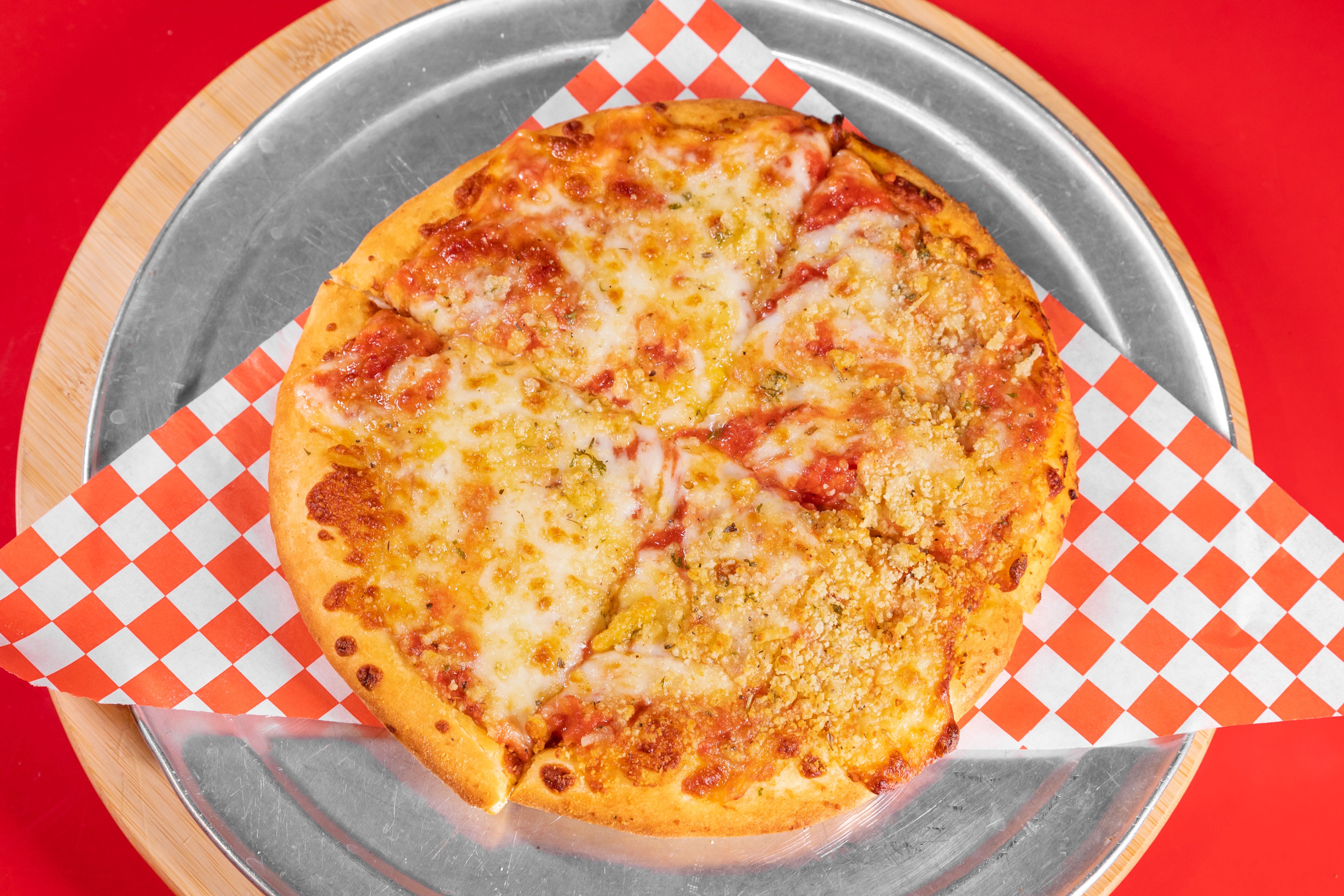 Order Cheese Pizza - Personal 8" (Serves 1 Person) food online from Larry Pizza store, Fullerton on bringmethat.com