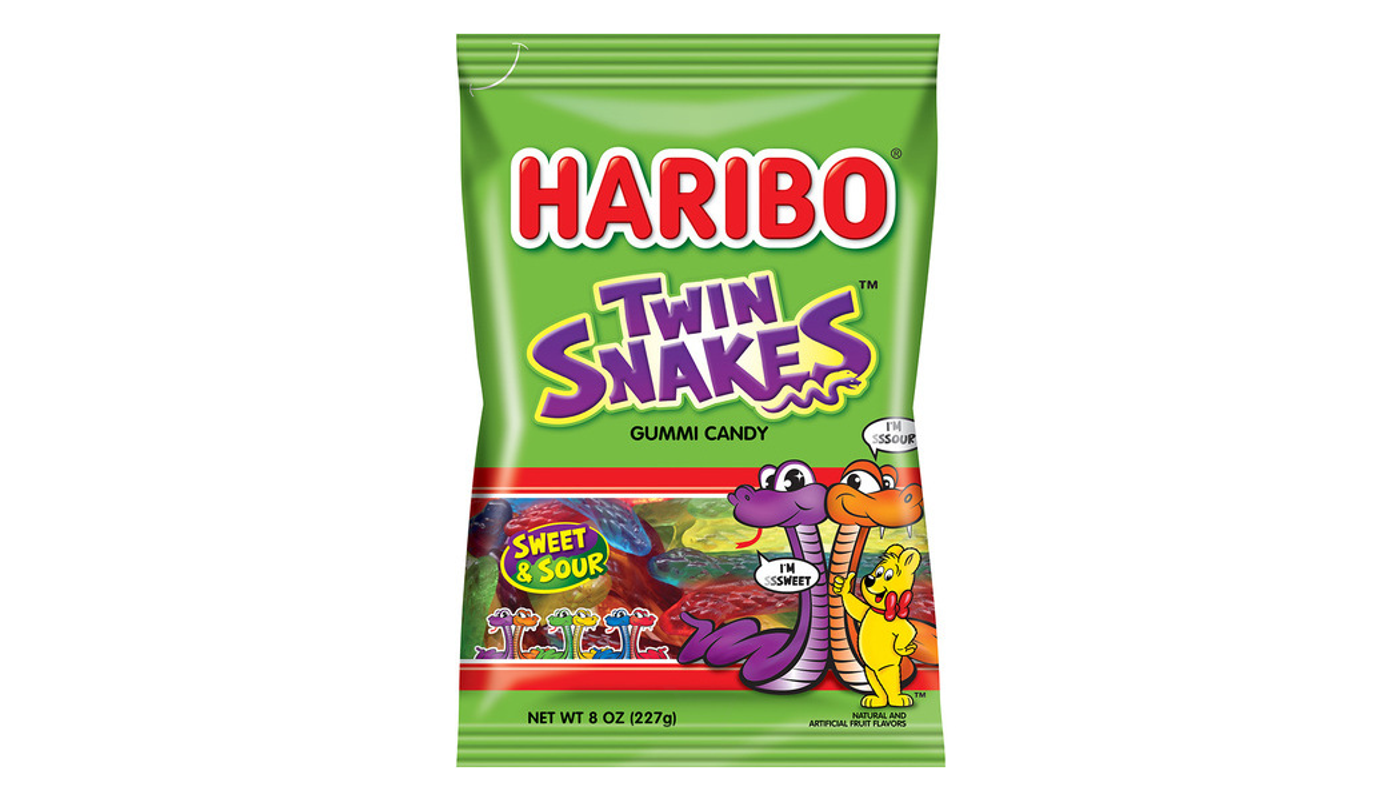 Order Haribo Twin Snakes Gummi Candy 5 oz food online from M & M Liquor & Jr Market store, Anaheim on bringmethat.com