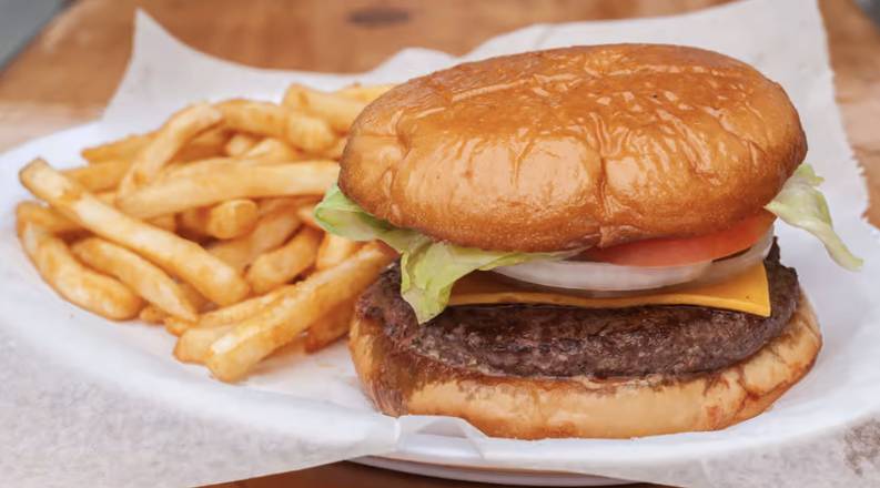 Order Cheeseburger food online from Tequila Shots Bar & Grill store, Milpitas on bringmethat.com