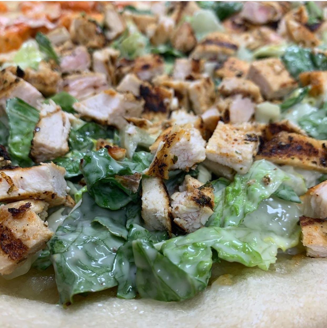 Order Grilled chicken Caesar slice food online from Di Carlo Pizzeria store, Westbury on bringmethat.com