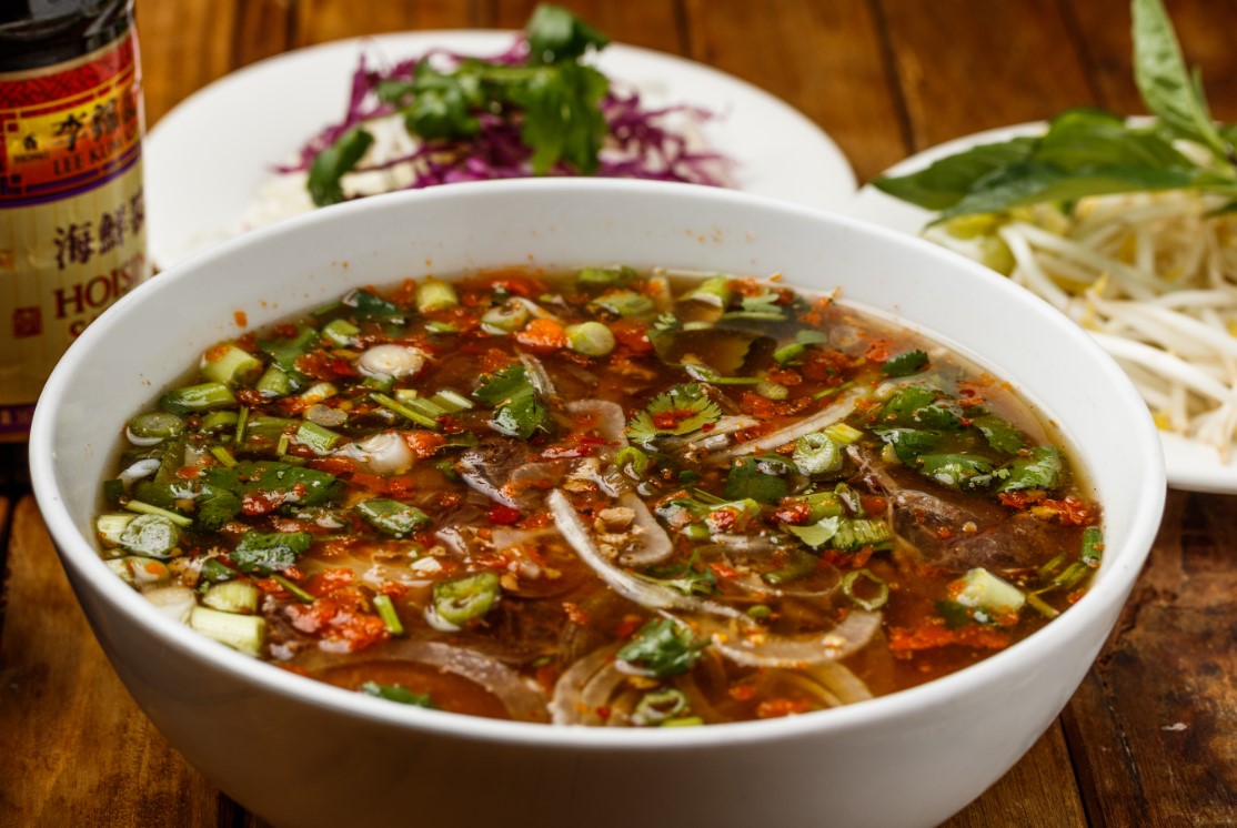 Order S4. Spicy Beef and Pork Noodle Soup food online from Pho Hoang store, Houston on bringmethat.com