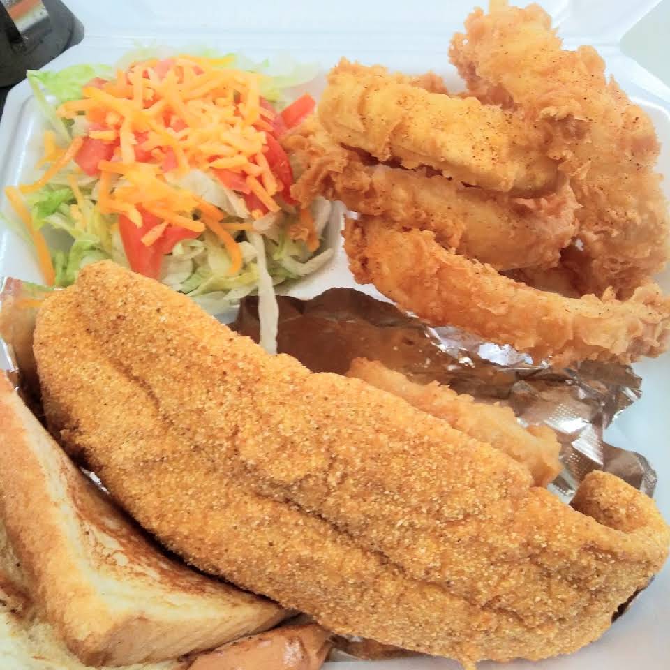 Order Fish Dinner food online from Gilmore Burger store, Houston on bringmethat.com