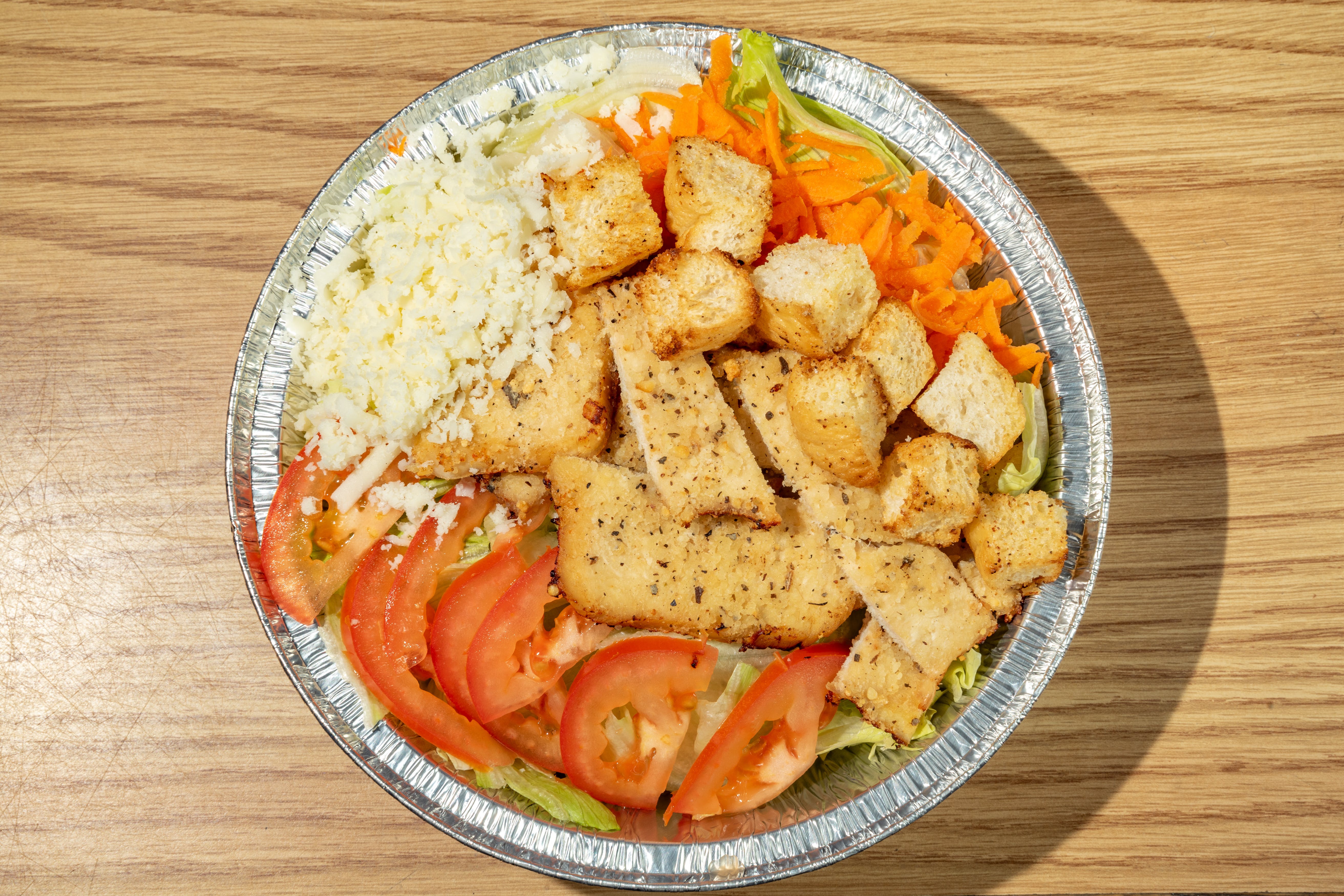 Order Chicken Parmesan Salad - Small food online from Rockyanos Pizza store, Dallas on bringmethat.com