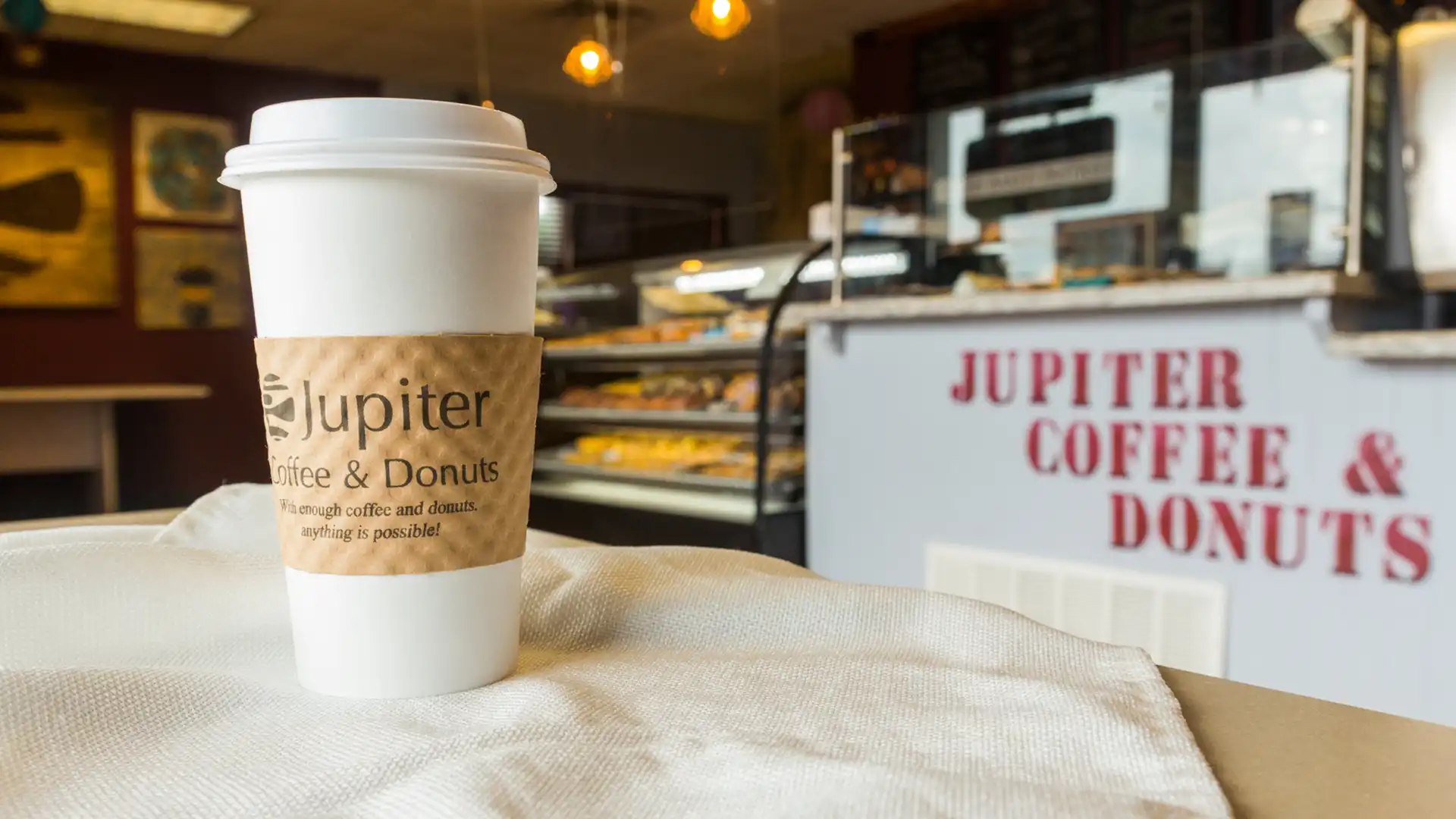 Order Almond Joy Latte food online from Jupiter Coffee & Donuts store, Fairfield on bringmethat.com