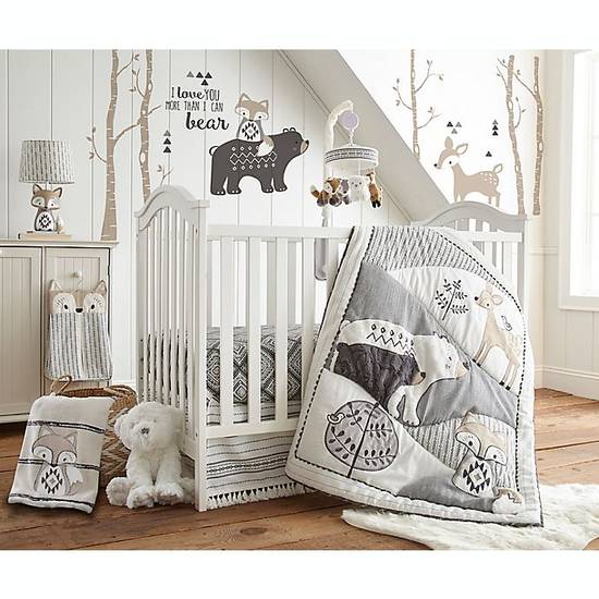 Order Levtex Baby® Bailey 5-Piece Crib Bedding Set in Charcoal/White food online from Bed Bath & Beyond store, Lancaster on bringmethat.com