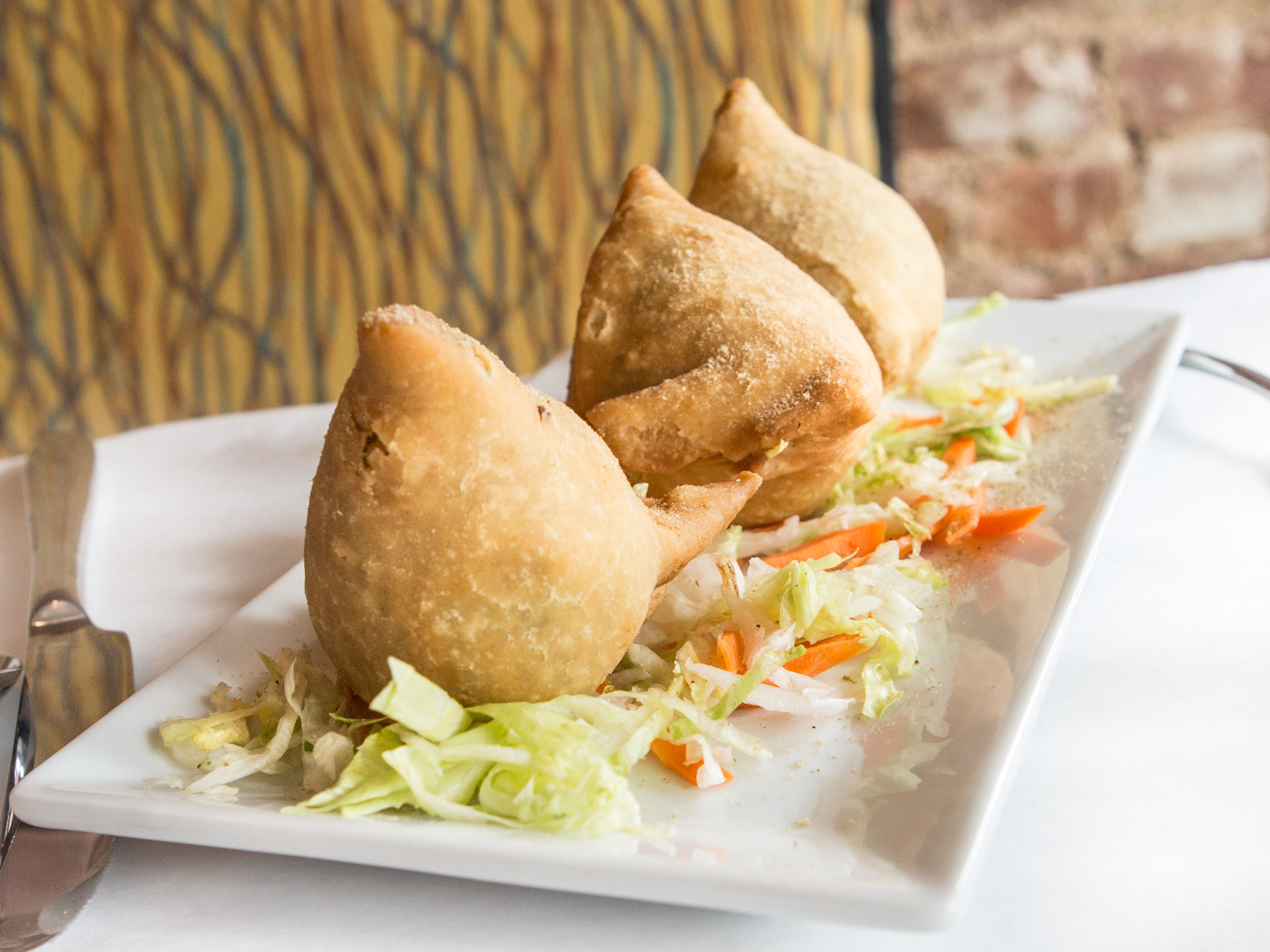 Order 3 Pieces Samosa food online from Sapphire Indian Restaurant store, Brooklyn on bringmethat.com