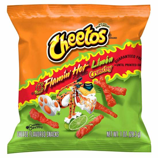 Order Cheetos Crunchy Flamin' Hot Limon Small Bag food online from IV Deli Mart store, Goleta on bringmethat.com