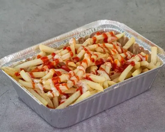 Order 22. Meat Over Fries food online from Ali Gyro Halal store, Austin on bringmethat.com