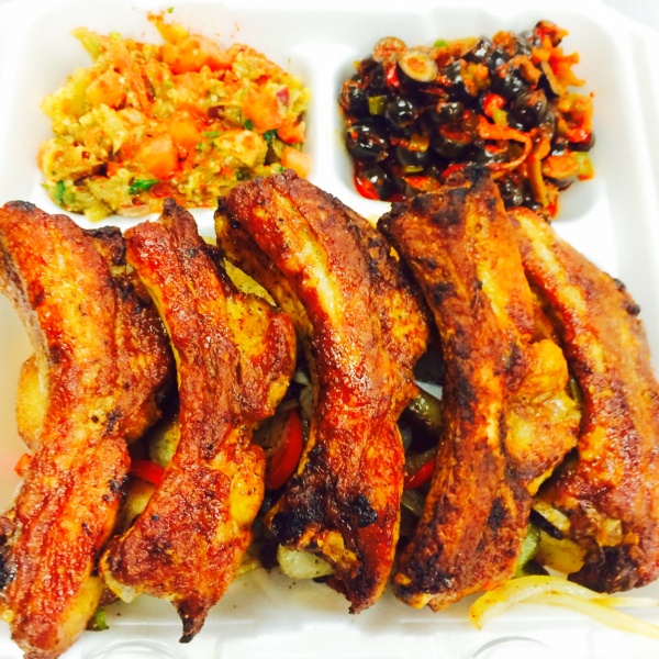 Order 6. Ribs BBQ Combo Plate food online from Sherman Way Grill & Pizza store, North Hollywood on bringmethat.com