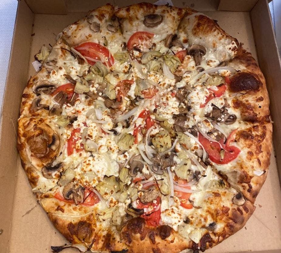 Order Mediterranean Pizza - Small 12" (6 Cuts) food online from Adrian's Pizza store, Pittsburgh on bringmethat.com