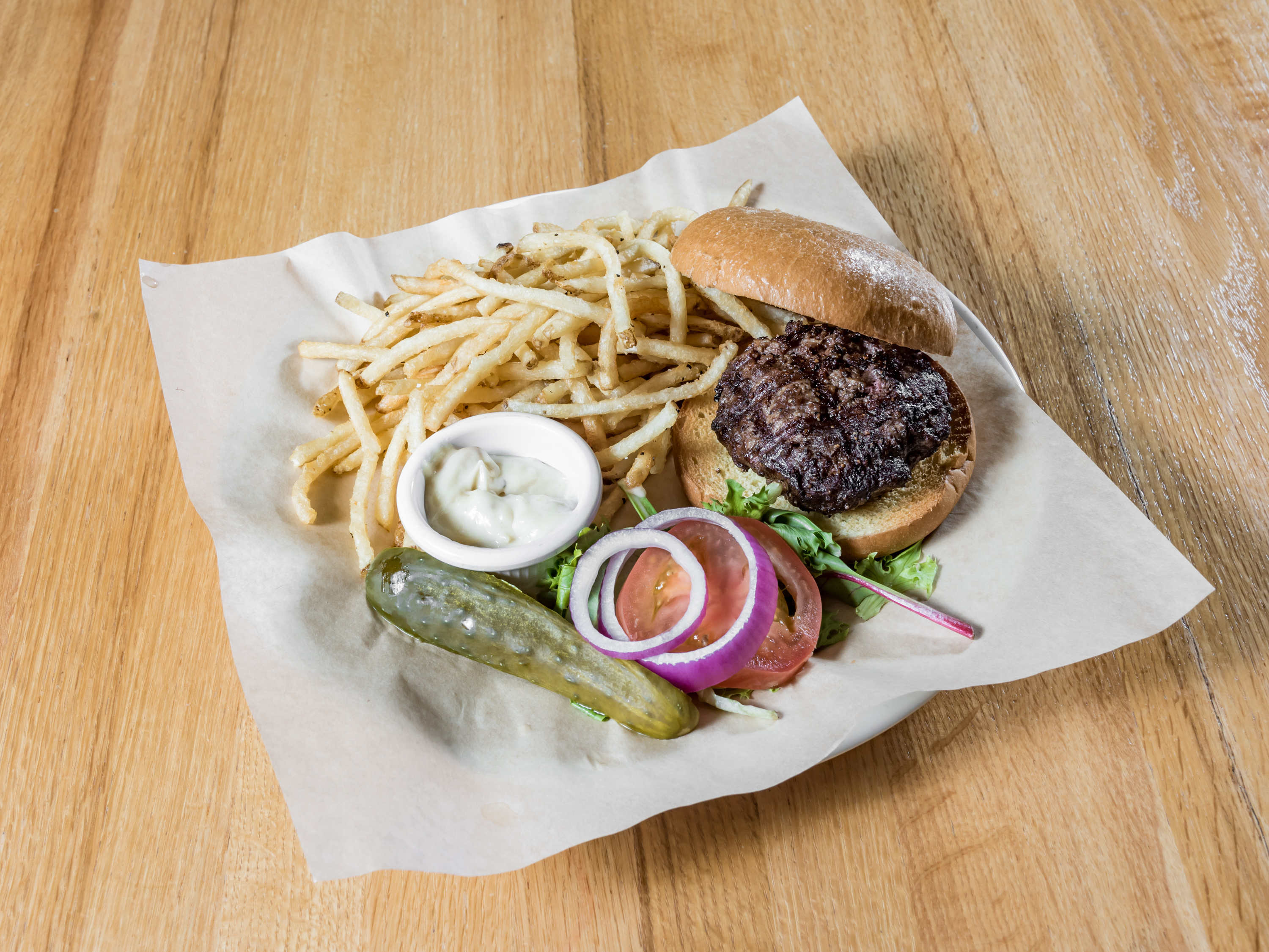 Order The Basic Burger food online from Charley Big Burger store, Albuquerque on bringmethat.com