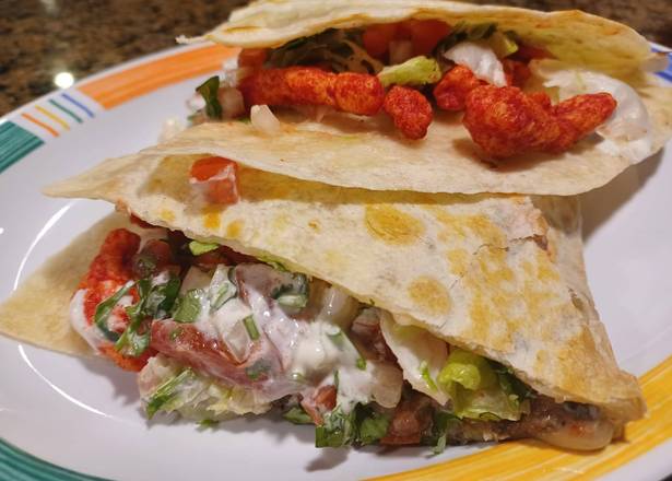 Order Flamin Hot Quesadilla food online from Jarritos Mexican Restaurant store, Twin Falls on bringmethat.com