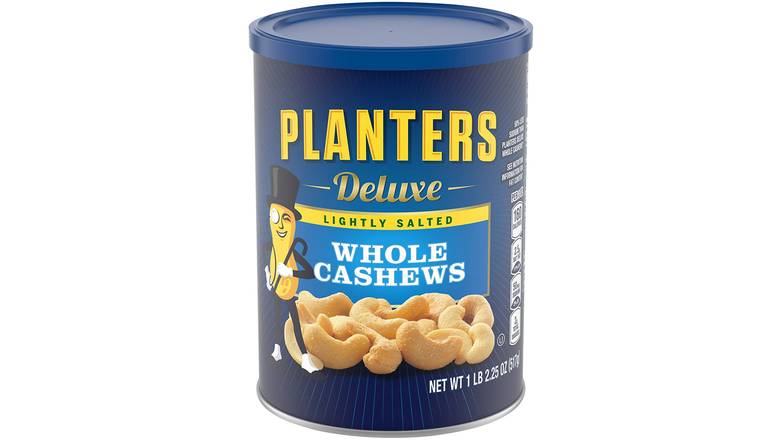 Order Planters Deluxe Lightly Salted Whole Cashews food online from Trumbull Mobil store, Trumbull on bringmethat.com