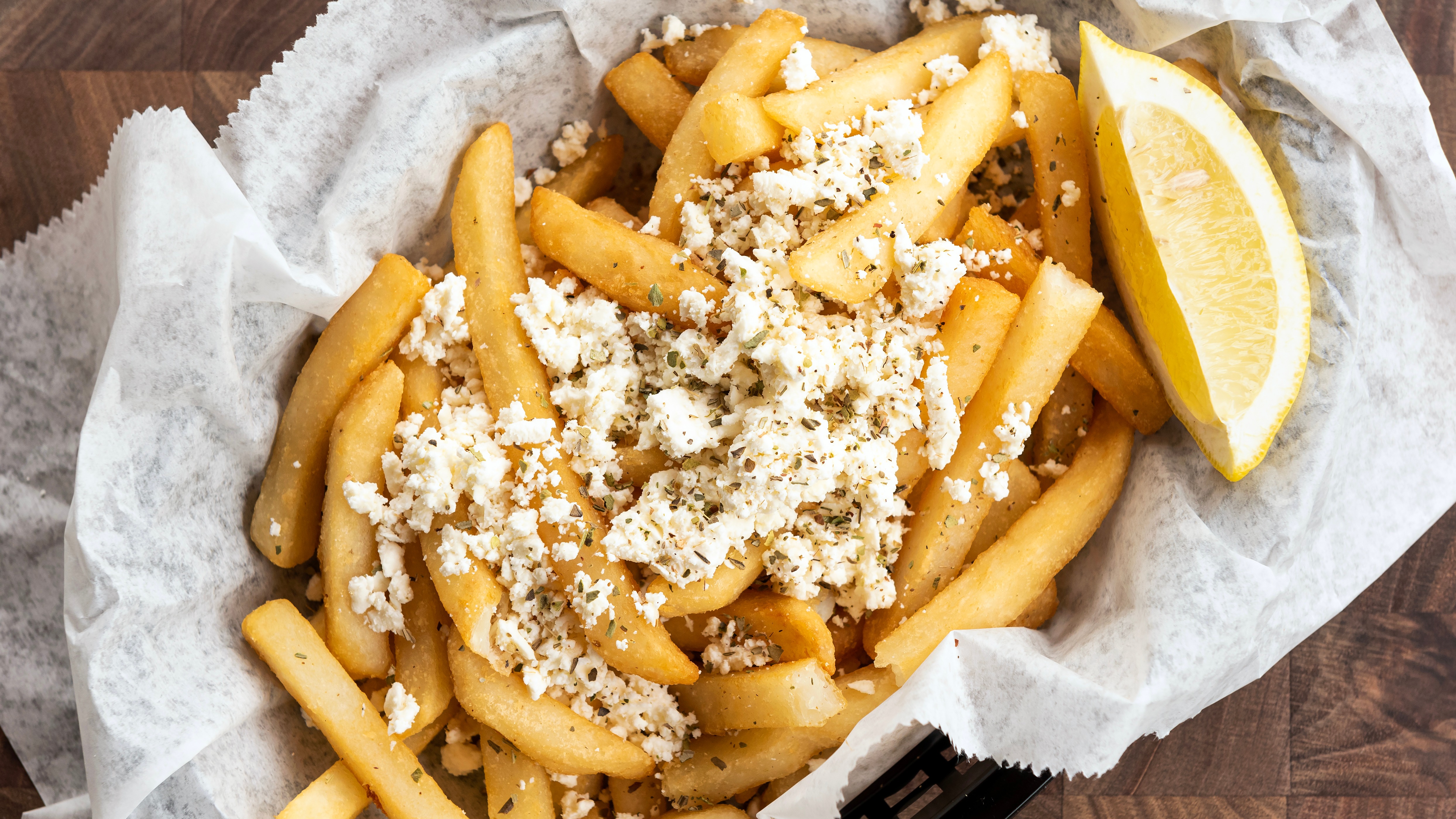 Order Greek Fries food online from Hubs Chicken Gyros Ribs store, Chicago on bringmethat.com