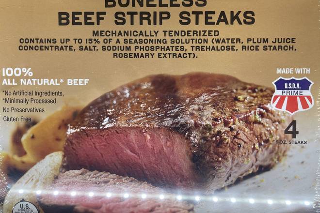 Order Boneless Beef Strip Steaks food online from Happy Food Mart store, Atlanta on bringmethat.com