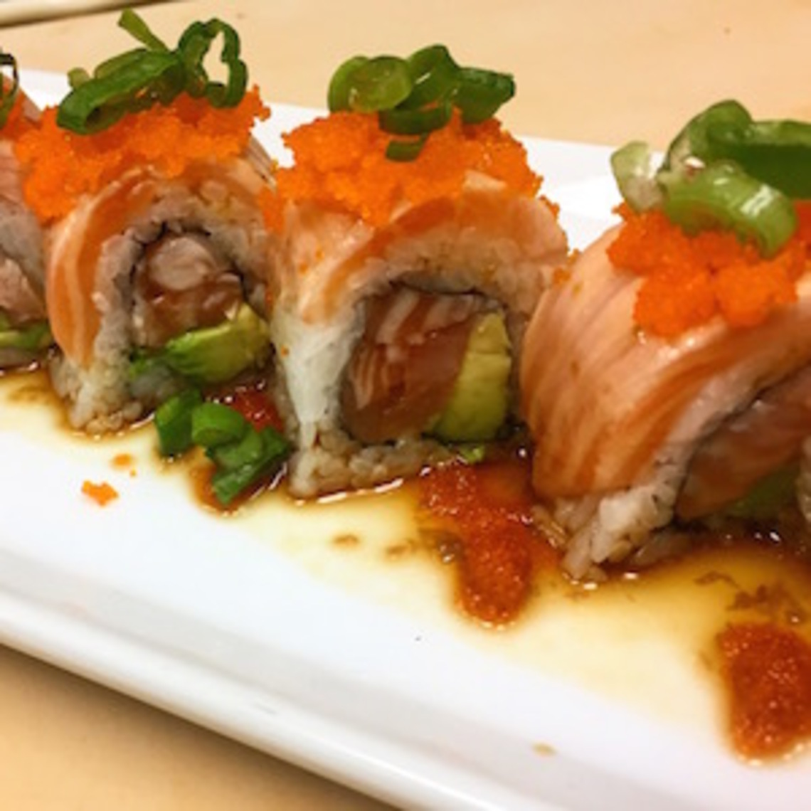 Order Salmon Lovers Roll food online from Fukusuke Japanese Ramen Dining store, Fountain Valley on bringmethat.com