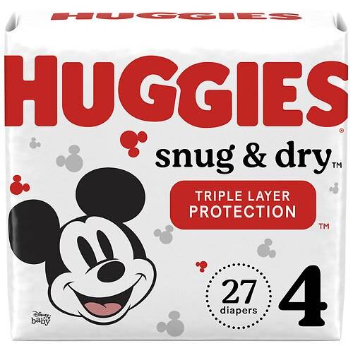 Order Huggies Snug & Dry Baby Diapers Size 4 - 27.0 ea food online from Walgreens store, Willimantic on bringmethat.com