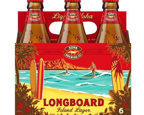 Order Kona Brewing Co. Longboard Island Lager Beer - 6 pk food online from Windy City Liquor Market store, El Cajon on bringmethat.com
