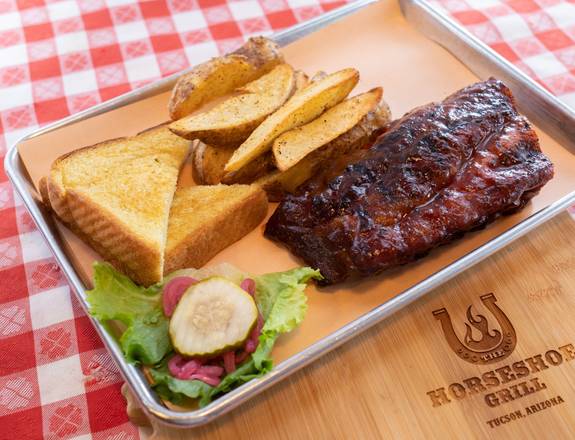 Order Half Rack Baby Back Rib Plate food online from The Horseshoe Grill store, Tucson on bringmethat.com