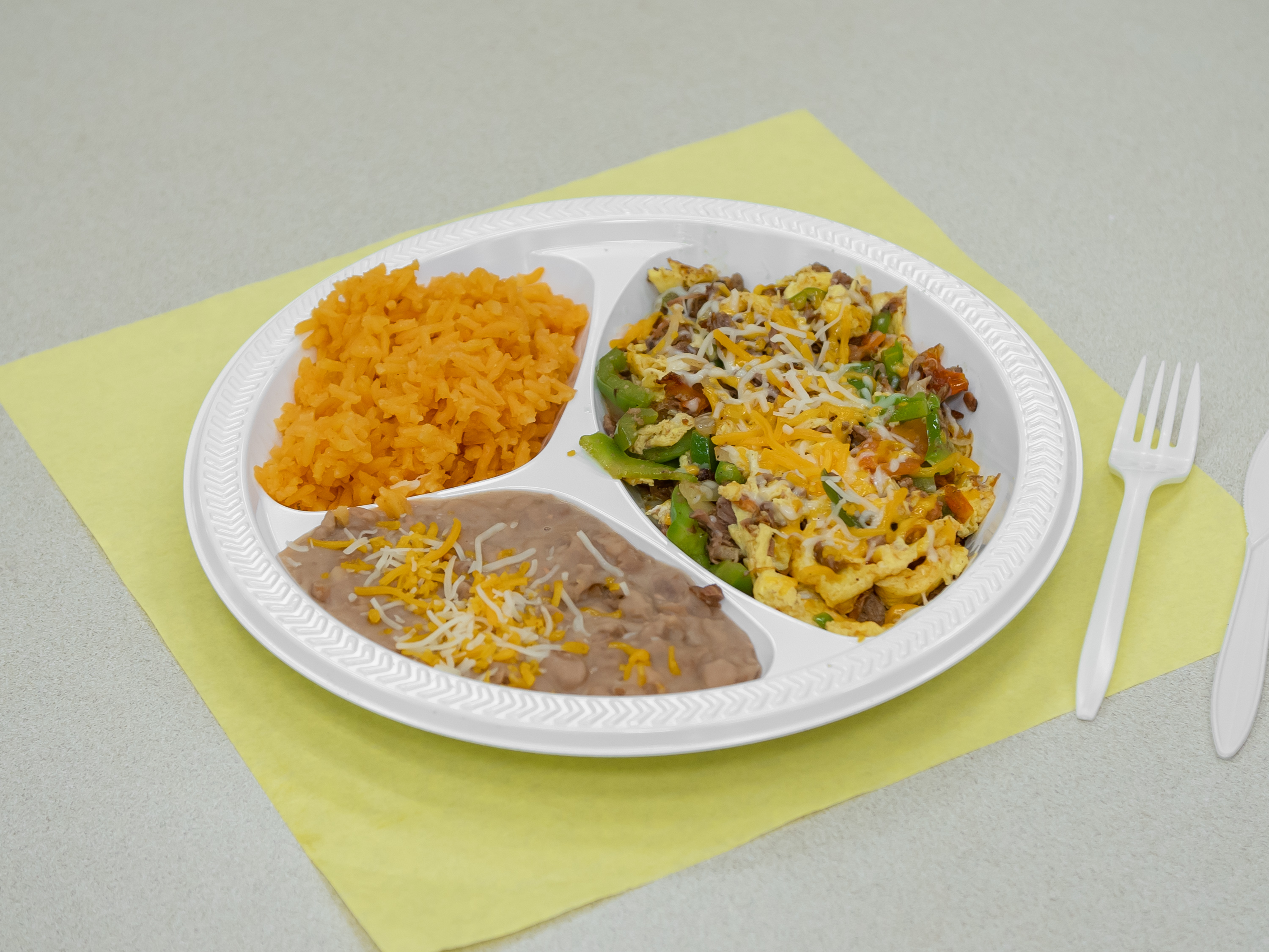 Order 10. Machaca Combination Plate food online from Lambertos Mexican Rest store, La Verne on bringmethat.com