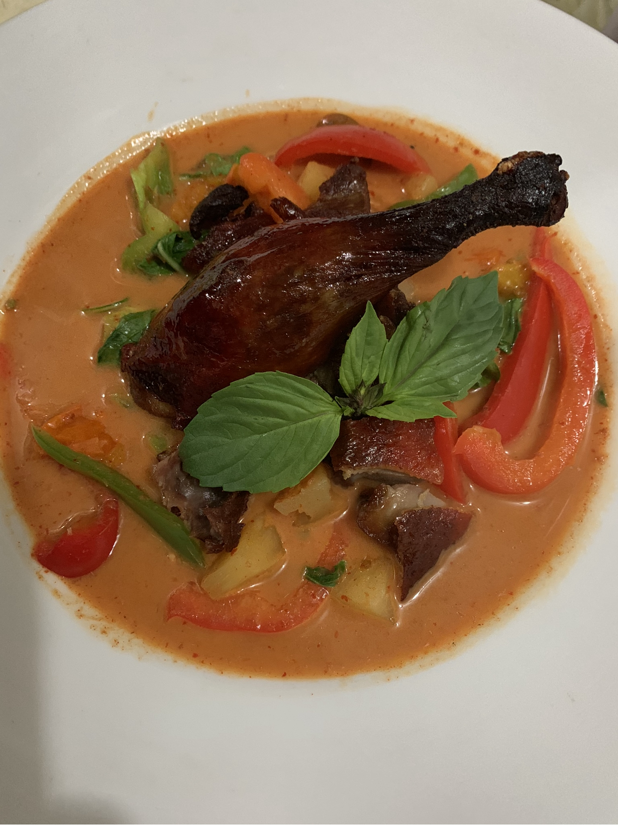 Order Roasted Duck Curry food online from Baramee thai store, San Pedro on bringmethat.com