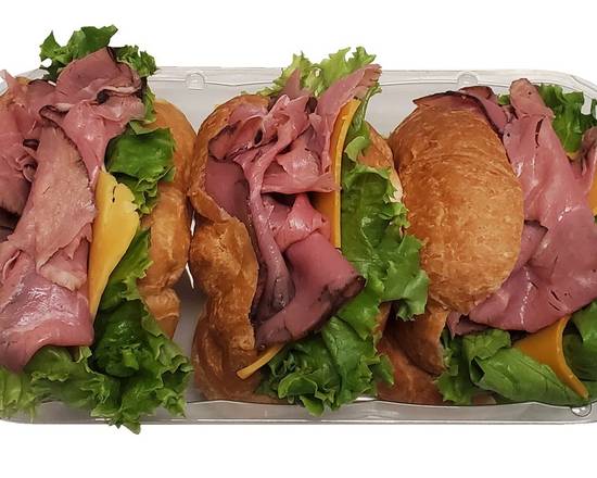 Order Roast Beef Croissant Sandwiches, 3 ct food online from Save Mart Supermarket store, Tehachapi on bringmethat.com