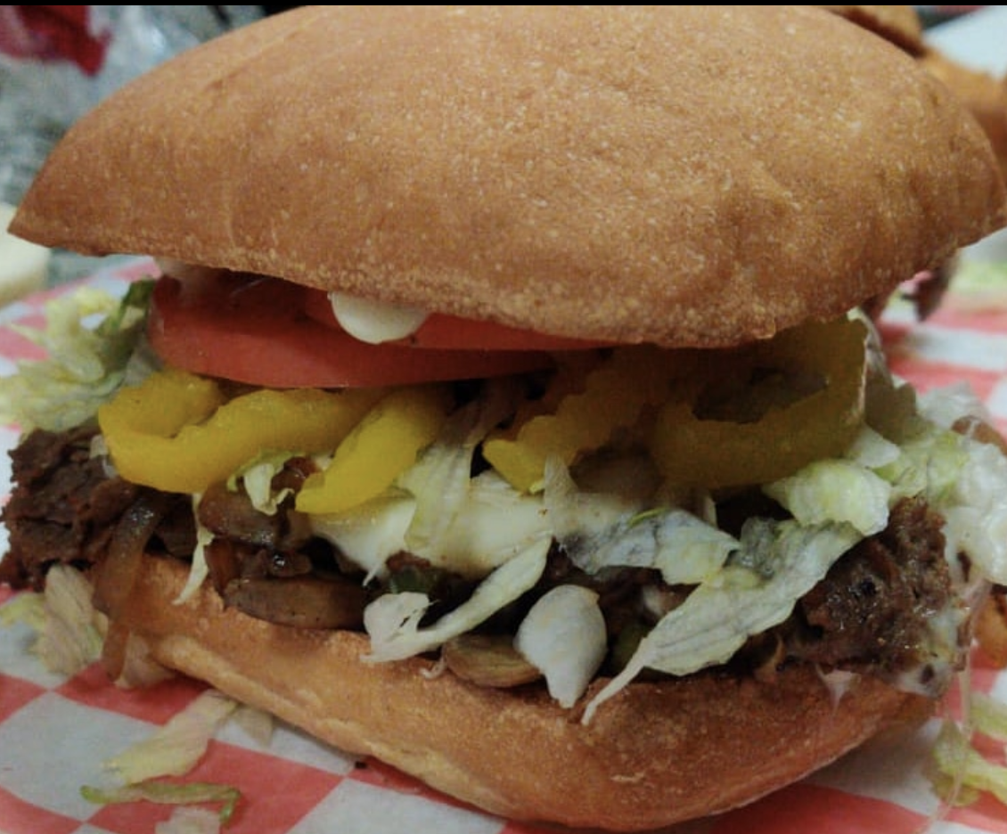 Order Steak and Cheese Burger food online from Burger Time store, Detroit on bringmethat.com