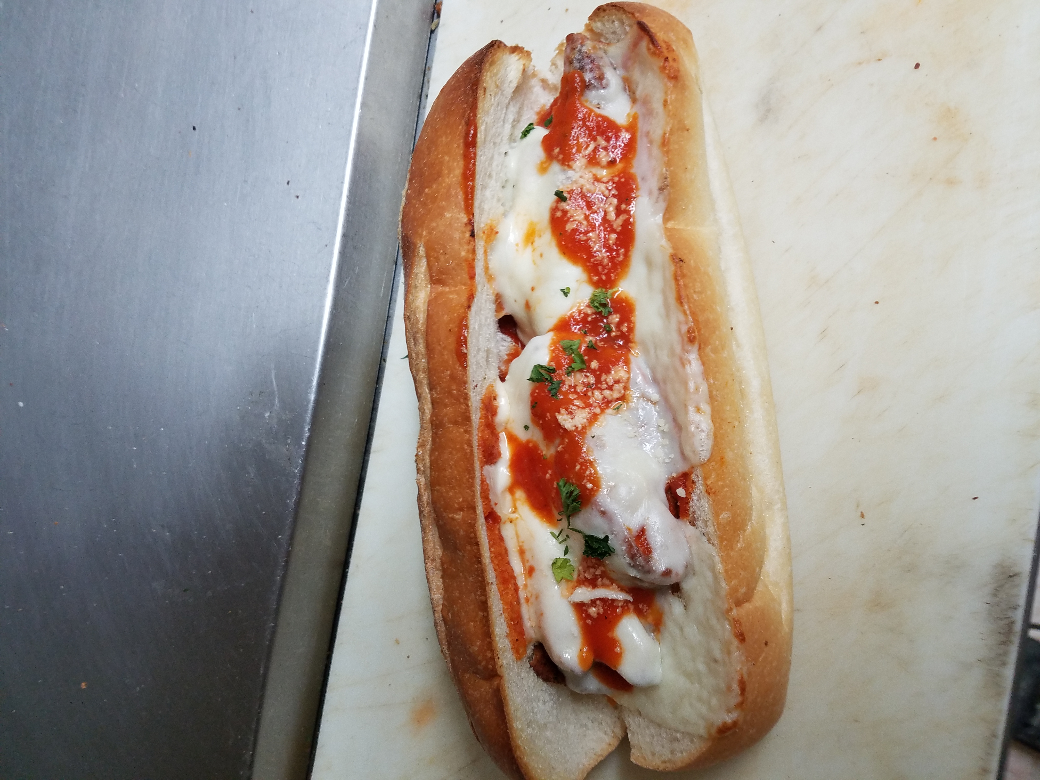 Order Chicken Parmigiana Hot Sub food online from Our Place Pizza & Catering store, Edison on bringmethat.com