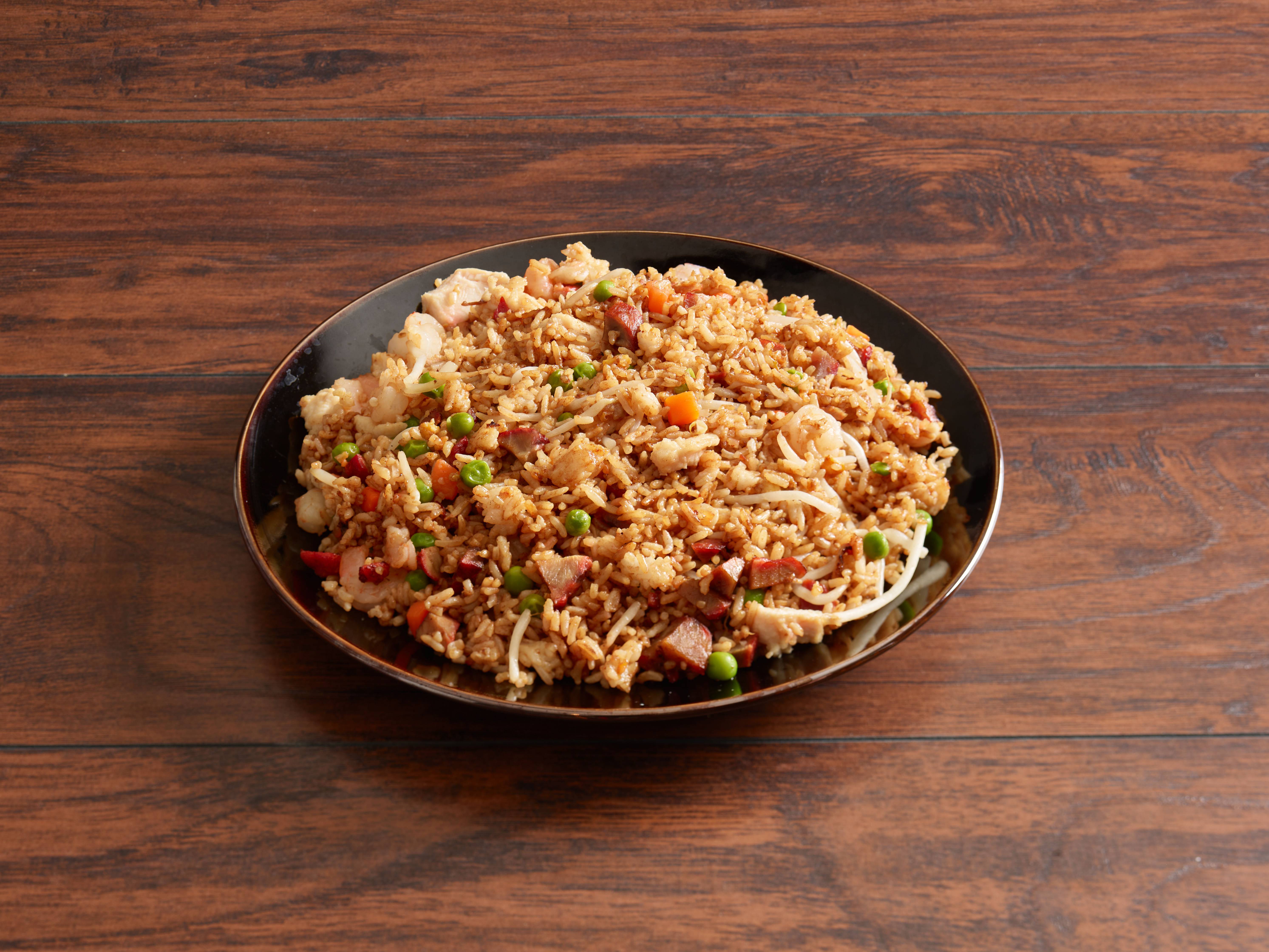 Order 32. Combo Fried Rice food online from Wo Fat Chinese Restaurant store, Las Vegas on bringmethat.com