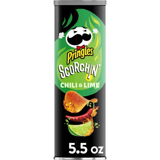 Order Pringles Potato Crisps Chips Chili & Lime Fiery Spicy Snacks (5.5 oz) food online from Rite Aid store, Yamhill County on bringmethat.com