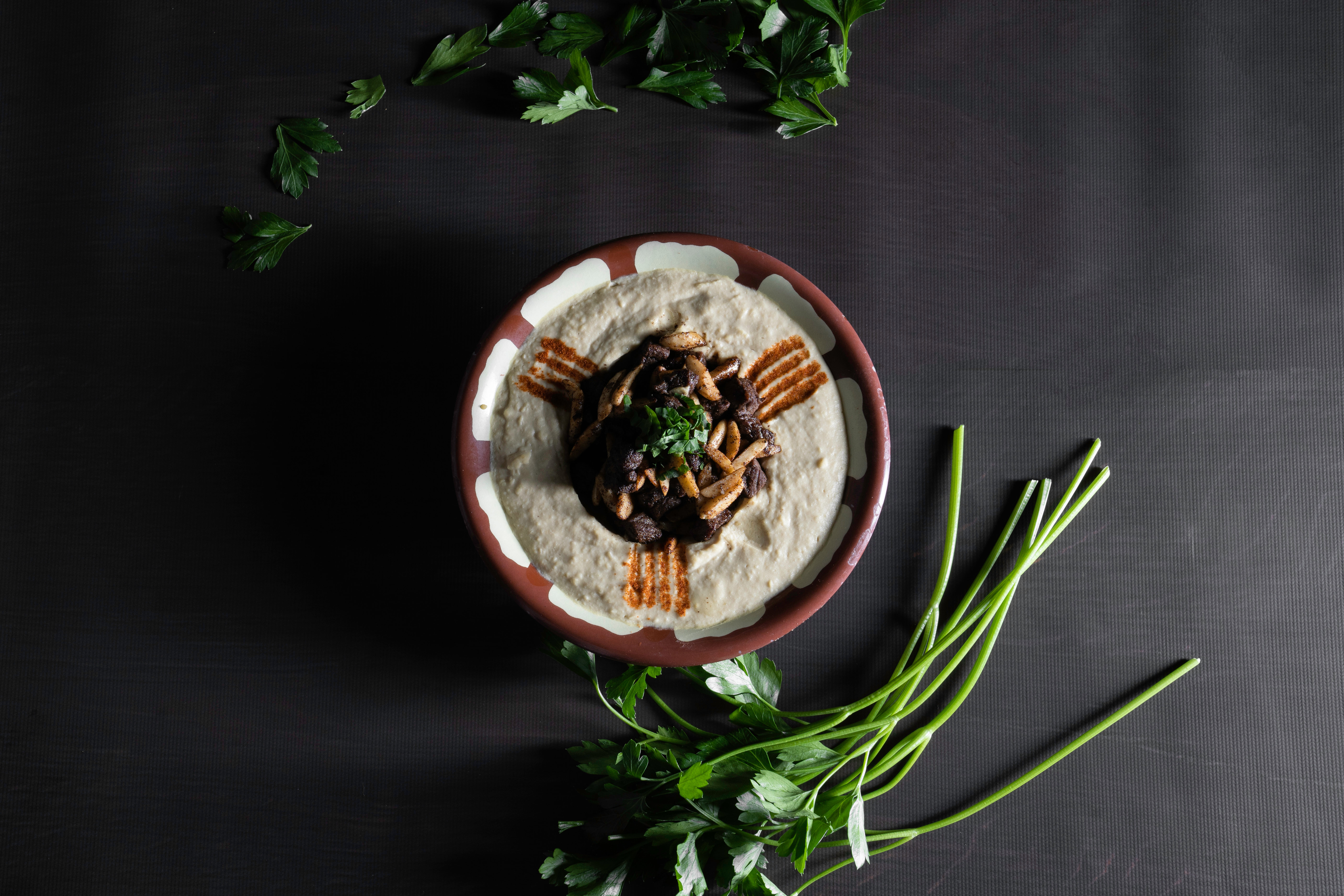 Order Hummus w/ Meat food online from Kamils Lebanese Cuisine store, Clifton on bringmethat.com