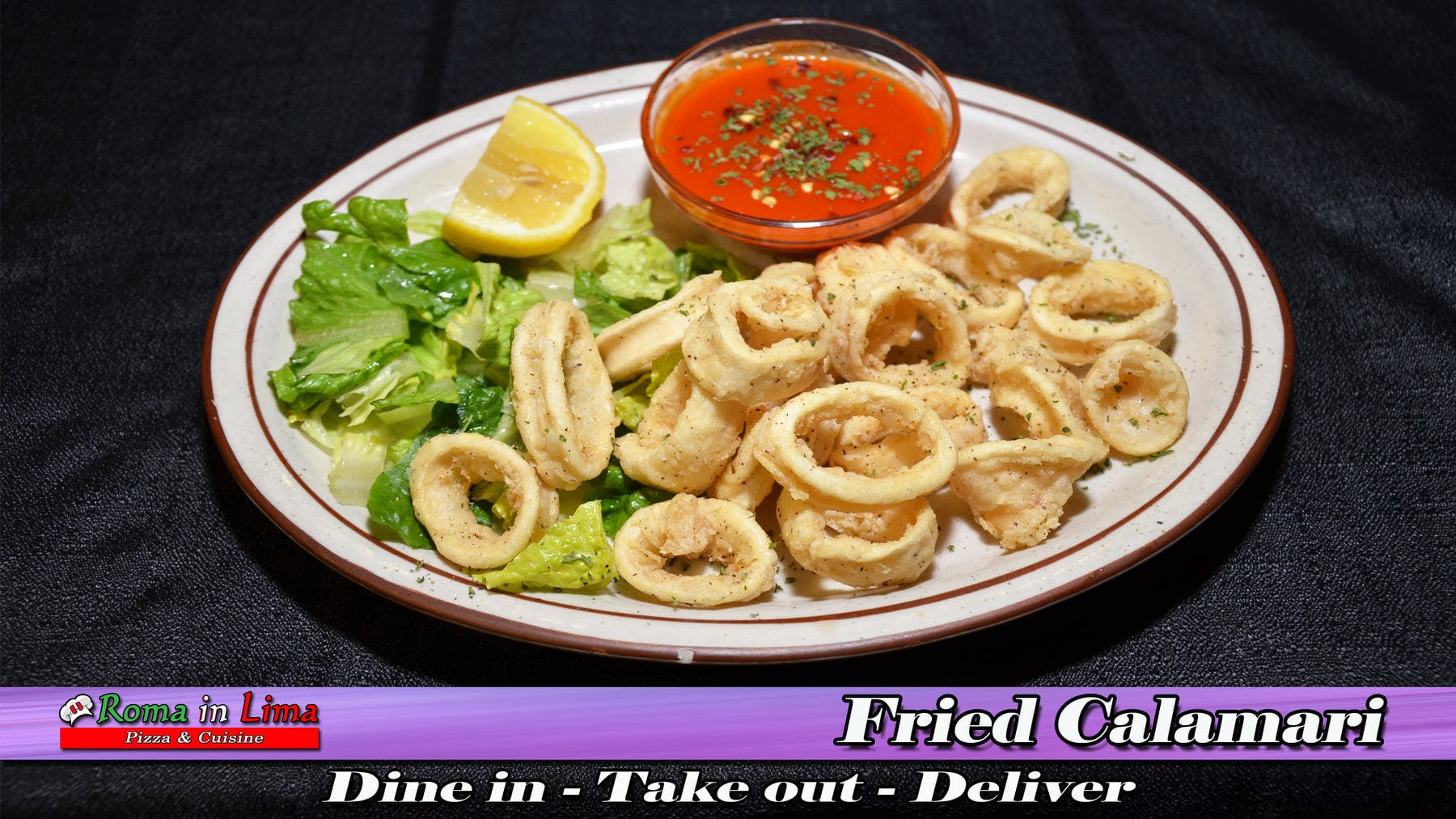 Order Fried Calamari - Appetizer food online from Roma In Lima Pizza & Cuisine store, Immokalee on bringmethat.com