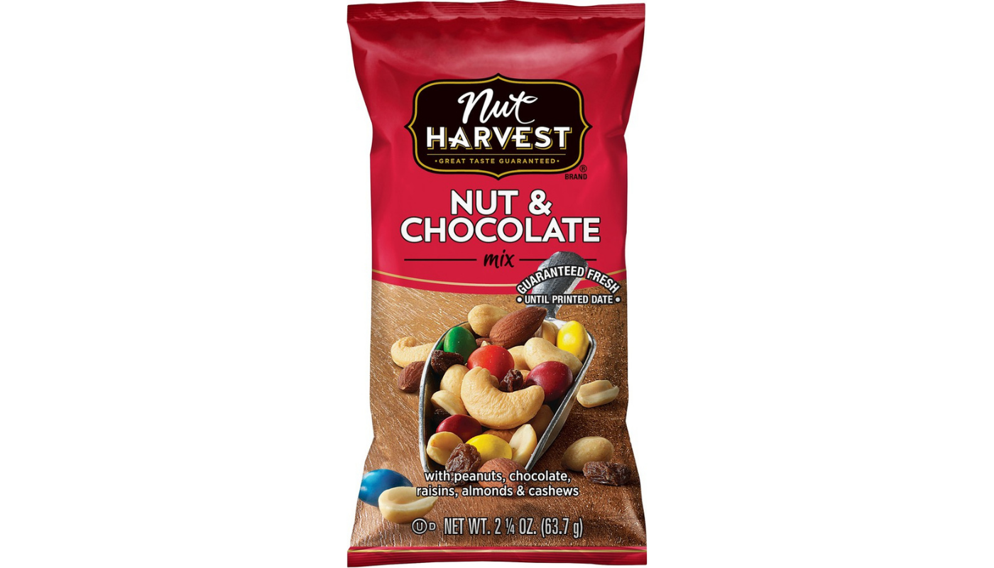 Order Nut Harvest Nut & Chocolate Mix 2.25oz food online from Rancho Liquor store, Thousand Oaks on bringmethat.com