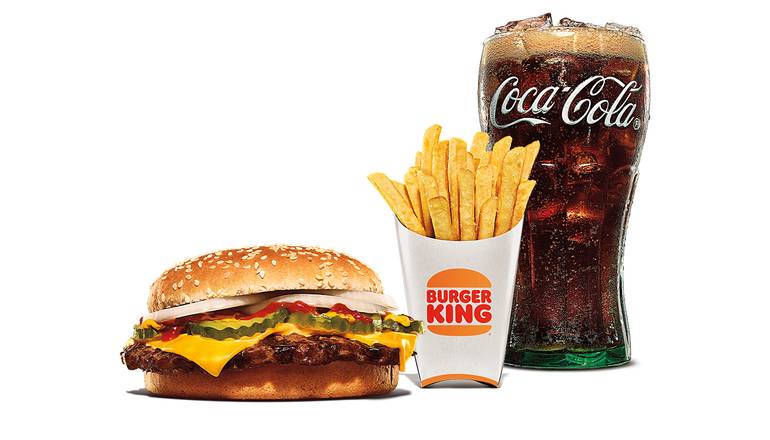 Order Quarter Pound King Combo Medium food online from Burger King store, Rumford on bringmethat.com