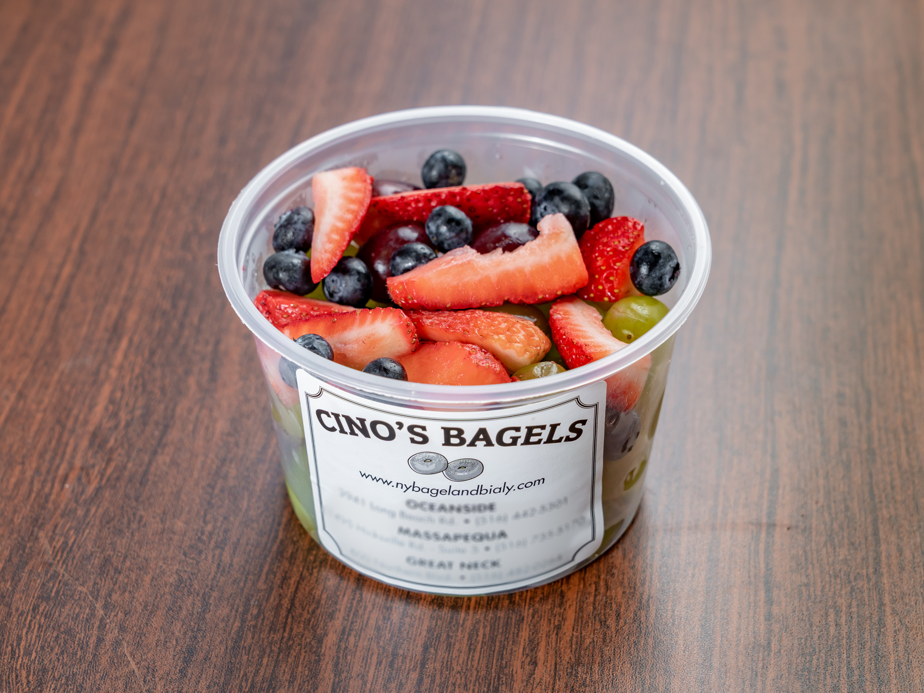 Order Assorted Fruit Cup food online from Cino's Hot Bagels store, Oceanside on bringmethat.com