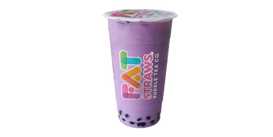 Order Lg Taro Milk Tea-D food online from Fat Straws Bubble Tea store, Plano on bringmethat.com